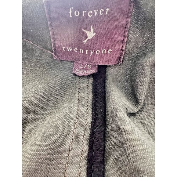 Military Jacket Sz Large Crop Army Green Utility 100% Cotton Zip Pockets Patches - Picture 3 of 15